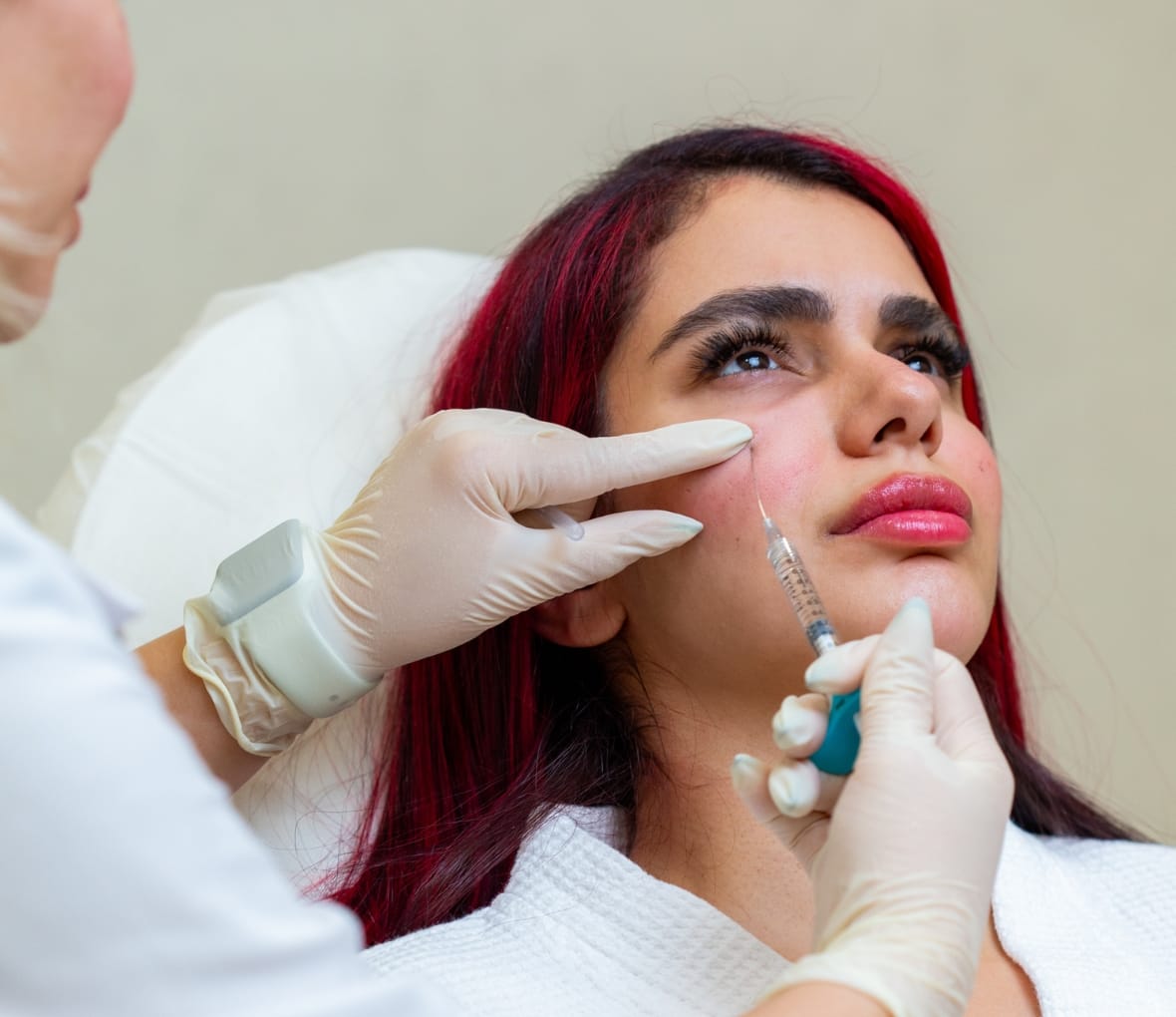 girl taking botox treatment