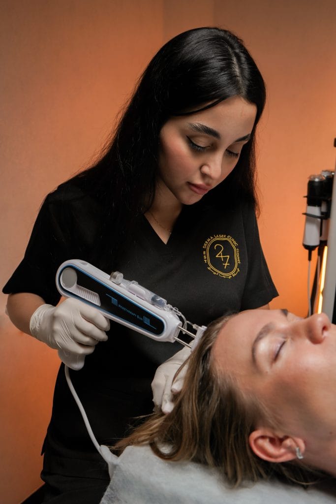 a girl takin meso therapy